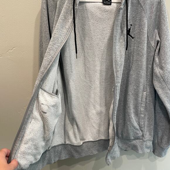 Air Jordan Jumpman Men’s Zip Up Hoodie in Gray - Size: Large - Picture 5 of 7